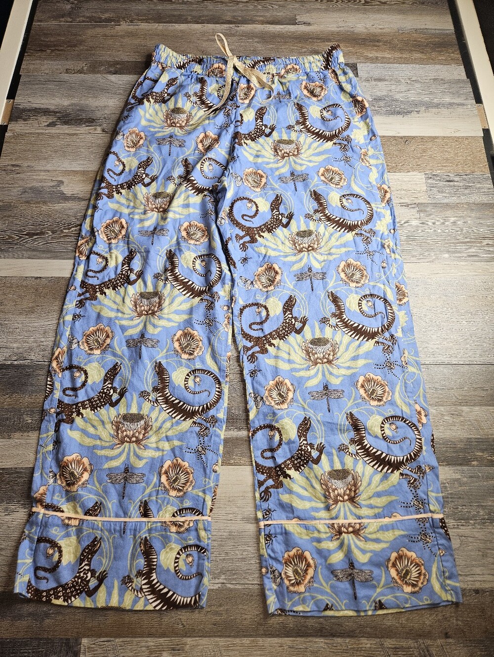 Victoria Garcia For Anthropologie Wide Leg Flannel Pajama Bottoms Pants Medium - Picture 3 of 8